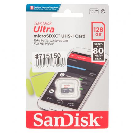 Карта памяти microsdxc sandisk ultra 128 гб sdsqunr 128g gn6mn